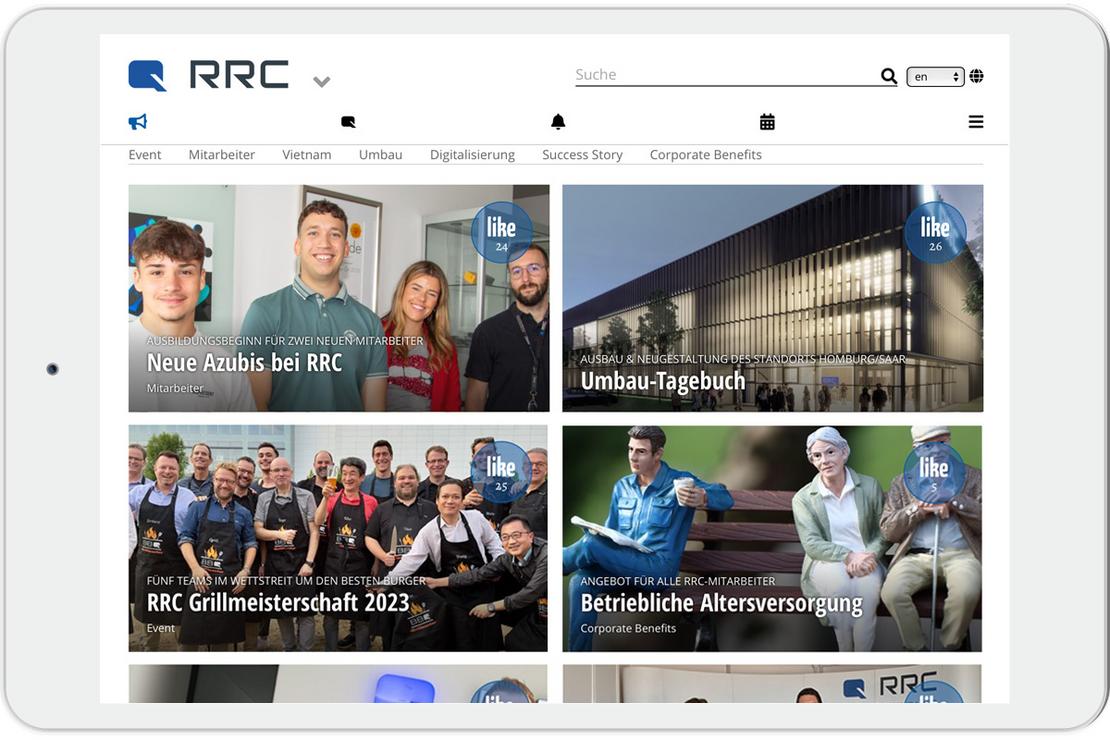 Mit der RRConnect Mitarbeiter-App informieren wir angehende Mitarbeiter bereits vor ihrem ersten Arbeitstag über alles Wichtige bei RRC